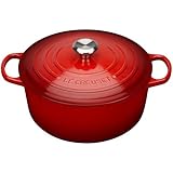 Le Creuset Evolution - Cocotte redonda, de hierro colado esmaltado, 26 cm, color cereza