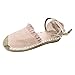 Produktbild COZOCO Sommer Flache Sandalen Aus Stroh-Leinen Mode Retro Flache BeiläUfige Schuhe Schnalle RüSche Pumps DamenschuheBeige38 EU