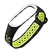 Produktbild Silikon-Uhrenarmband für Xiaomi Mi Band 3, atmungsaktiv, Schwarz/Grün
