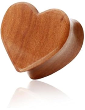 Paula & Fritz® Plug Double Flared aus Roseholz Herzform 10mm PSM043_10 [Schmuck]