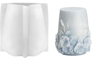 penobon Colonna di Fiori Stampi per Candele in Silicone, 3D fai da te in Stampo per Candele per Artigianato, Aandele Profumate, Saponi, Luci per Feste e Cottura (Colonna di Fiori 01)