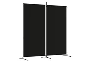 vidaXL Biombo Divisor de 2 Paneles Separador Decoración Habitación Dormitorio Oficina Pantalla Privacidad Pared Plegable de Tela Negro