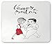 Produktbild WYICPLO Dance Mouse Pad, Vamos a Bailar Let's Dance Phrase The Romantic Dancing Couple, Standard Size Rectangle Non-Slip Rubber Mousepad, Dark Coral Black White