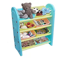 eHomeKart Toy Storage Organizer for Kids - Playgro Multi-Purpose Shelves for Storage - 8 Multi-Colour Bins Shelves/Book Shelf Cabinet - Perfect for Home, Play Schools & Kindergarten - L76xB34xH91cm