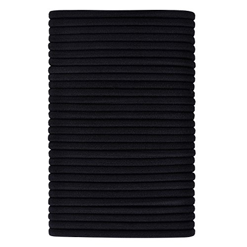 40 Pezzi Elastici per Capelli Neri Fascia per Capelli Legami Capelli Fasce Fermacapelli Massa per Ponytail (Spessore di 4 mm)