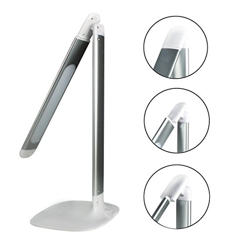 ALED LIGHT ®6W Dimmable LED Desk Lamp ,3 Light Farbenmodi LED Tischlampe, 5 Helligkeitsstufen Dimmbar 180° Faltbar mit Nachtlicht-Funktion ,Silber, 9 Warmweiß Leds ,18 Kaltweiß Leds，USB Port[Energieklasse A] - 7