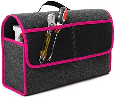 Car Boot Tidy 50x16x21 with Velcro Fastener Organiser Tool Bag Car Bag Toolbag made of reinforced polymer Material in 6 different colours Trim and High-Quality Carpet Fabric