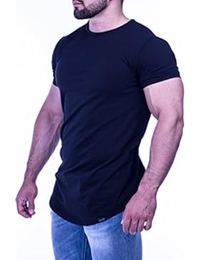 D.K Fit Oversize T-Shirt - Muscle Fit - Perfekt für deinen trainierten Körper - Herren Longshirt - Grau, Schwarz...