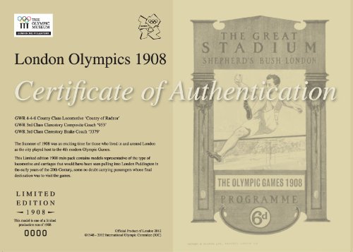 Hornby R2980 London 2012 1908 Games 00 Gauge Limited Edition Train Pack