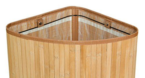Kronenburg Bambus Wäschekorb Wäschesammler Eckig mit Deckel, 60 x 35 x 35 cm, Natur - 4