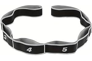 GIMIRO Ceinture de yoga élastique avec 8/9/10/11 boucles pour pilates, fascias, musculation, étirement du corps, ballet, danse, fitness