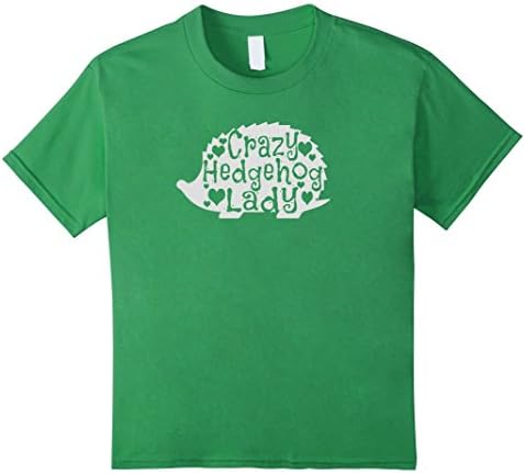 Kids Adorable Crazy Hedgehog Lady Fun Graphic T-Shirt  10 Grass
