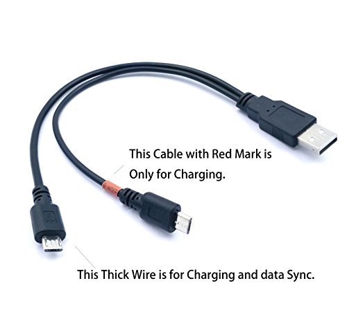 maxhood 28 cm/11 in USB 2.0 zu Micro-USB-Splitter-Kabel, USB 2.0 A männlich auf 2 doppelt Micro USB B männlich High Speed Aufladen und Daten Sync Kabel (nur eine Seite für Daten Sync)