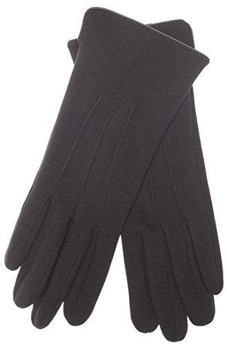 EEM Damen Jersey Handschuhe TIA mit Touch-Funktion aus Baumwolle, stretch, modisch, smartphone, schwarz