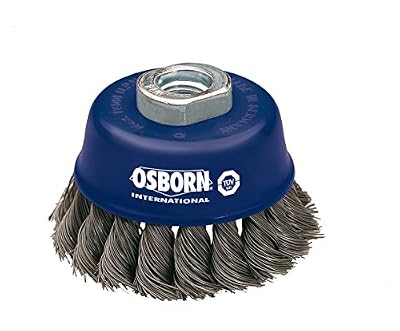 Osborn 2608151 Brosse boisseau pour meuleuse d'angle 115 mm Diamètre 65 mm Filetage M 14 x 2 Fil d'acier ondulé de 0,50 mm Certifiée TÜV bleue