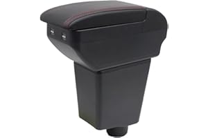 KAERGK Scatola Bracciolo Doppio Strato Per Renault Clio 4 Captur Clio 3 III IV Console Centrale Scatola di Immagazzinaggio con 4 Porta USB Porta Tazza Accessori Nero