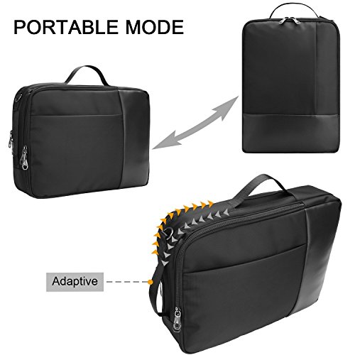 Viitop.eu Notebook-Rucksack geeignet für Laptops bis zu 15,6 Zoll, Wasserdicht Stossfest Business Freizeit-Rucksack Universal 3-in-1 Umwandelbar Rucksack Umhaengetasche Tragetasche, Schwarz - 3