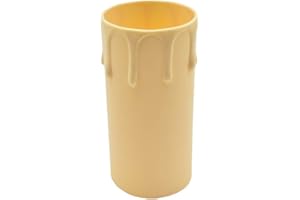 ‎CHRISTOPH PALME LEUCHTEN 3 Stück E27 Kerzenhülse Elfenbein Antik 85mm mit Tropfen 40mm für Fassung Kunststoffhülse Tülle Vintage