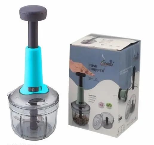 Effortless Chopping with the Manual Hand Push Food Chopper 650ml Capacity Blue