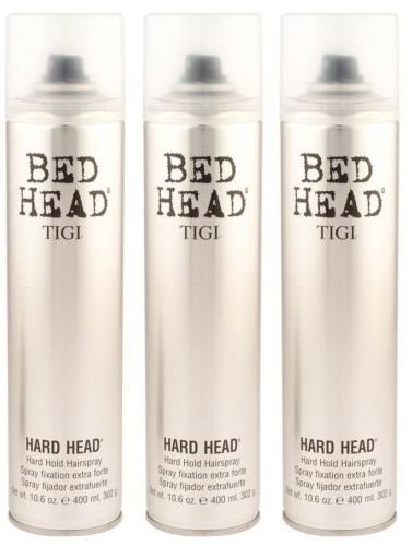 TIGI BED HEAD HARD HEAD HAIR SPRAY 385ML X 3 - EXTRA FIRM HOLD HAIRSPRAY + TRACK