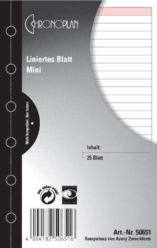 Chronoplan Forms Empty Pages Lined Mini