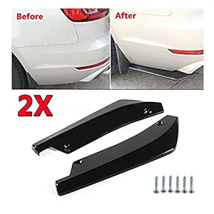AutoTrends 2pcs Simple Universal Car Rear Bumper Lip Diffuser Splitter Canard Protector (Matt Black)