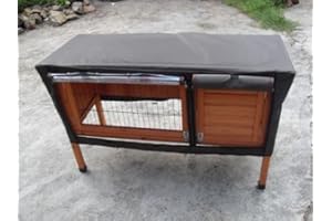 BUNNY BUSINESS Copertura per conigliera per Oltre 20 Tipi, Copertura per Conigli, Colore Marrone, L: 1220 x 500 x 755 mm (Confezione da 1)