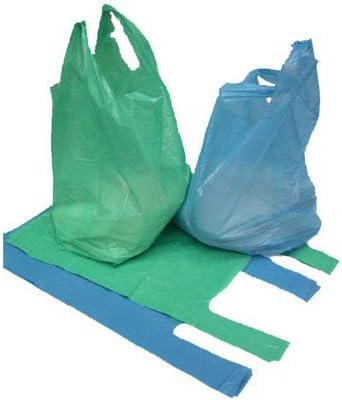 300 x Strong Blue 'Vest' Style Plastic Carrier Bags - 12" x 18" x 24" (28 micron) Unipack Brand - Unibags