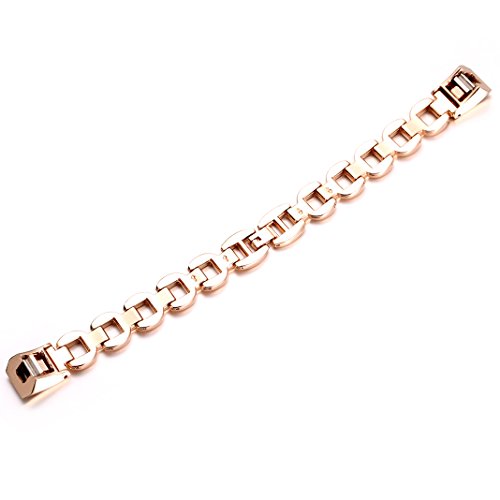 Für Fitbit Alta HR Armband Rosa Schleife® Smart Watch Band Edelstahl Glitter armbänder Wrist Strap Uhrenarmband mit Metallschließe und Schnalle Ersatzarmband Replacement Wristband für Fitbit Alta Fitness Armband - 5