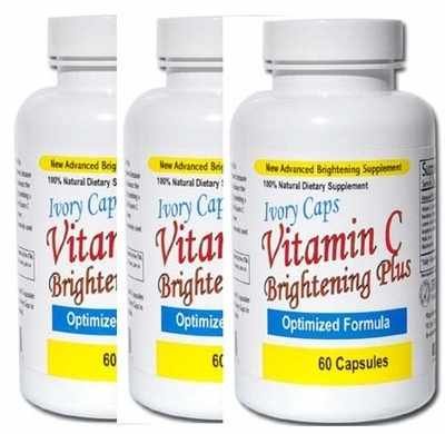 Preisvergleich Produktbild 3x Vitamin C Brightening Plus-Hautaufhellung Blitzschlag pills ivorycaps