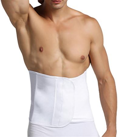 Men's Adjustable Workout Waist Trimmer Support Lower Back &amp; Lumbar Slimming Belt (X-Large, White)