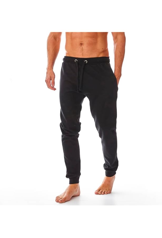 AMY COULEE Mens Cotton Athletic Pants Open Bottom Benin - View #8