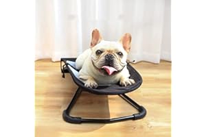 HENGZHONGRIYONG Chaise de lit à Bascule pour Chien et Chat, lit de Jouet Portable, Chaise à Bascule, Sommeil assisté, Trois Niveaux de Hauteur réglables, Convient aux Animaux de Compagnie, Chats, Chiens, Noir