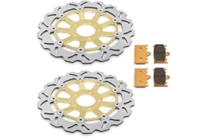 T | TARAZON TARAZON 300mm Disques de Frein Avant et Plaquettes pour Kawasaki ZXR 400 1989 1990 ZZR ZZ-R 400 600 1990-1999 ZX-6R 95-97 GPZ 900 R KR 250