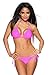 Produktbild AT Push-Up Bikini Set Triangle-Bikini mit Strass Neonfarben Bademode Badeanzug von Samegame Dessous (M (38) B-Cup, Neonpink)