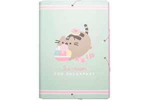 Grupo Erik Carpeta Escolar A4 Gato Pusheen Cat - Carpeta Solapas de Tapa Dura con Gomas | Carpetas Archivadoras para Niños y Niñas