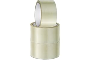 Stick Well 3 Rolls Clear Parcel Tape, 48mm X 66m, Strong Heavy Duty & Low Noise Packing Tape for Packing Boxes, Moving Boxes, and Secure Packaging