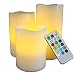 Produktbild Skitic 3er Pack Echtem Wachs Flammenlose LED-Kerzen Farbwechsel mit Fernbedienung und Timer, Batteriebetriebenen Kerze Lampe für Hochzeit, Geburtstags, Party, Festival und Schlafzimmer Dekoration