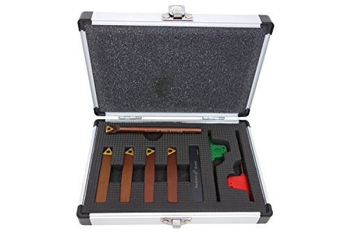 PAULIMOT Drehstahl-Satz Drehmeißel-Set mit Wendeplatten, 5-teilig mit Bohrstange, 10 mm - 2