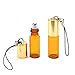 Produktbild furnido 10 PCS 5 ml tragbar Bernstein Glas auf Rolle Flaschen mit Anhänger Leer ätherischen Ölen Liquid Parfüm-Roller Glas Flaschen Behälter Metall Tintenroller Flaschen Ampullen