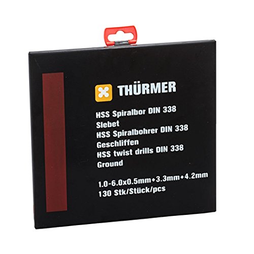 Thürmer Tools 1-6 MM HSS-G SATZ GESCHLIFFENE BOHRER MIT 0,5 MM JUMP+3.3/4.2 130 Stück. - 2