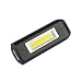 Produktbild Hirolan Draussen Mini USB Wiederaufladbar Schlüsselbund Taschenlampe COB Tasche Licht 3 Modi Eingebaut Wiederaufladbar Li-Ion Batterie Taschenlampen Mini Handliche (Schwarz)