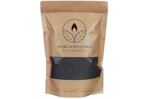 HAPPENINGS Cera de perlas con mechas, gránulos de cera, kit para hacer velas, 400 g de perlas de cera para velas + 4 mechas de algodón (negro)