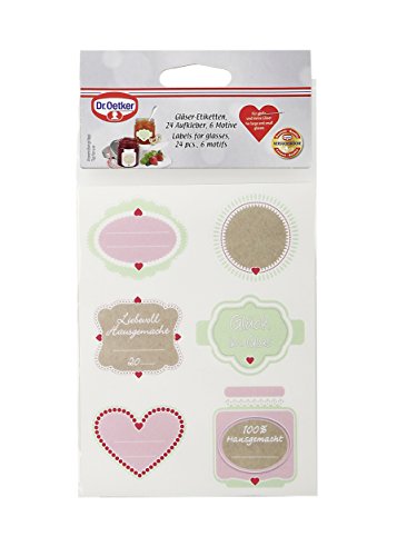 Dr. Oetker Etiketten, Siegel zum Aufkleben und Dekorieren, Einmachetiketten zum Beschriften – rückstandsfreies Ablösen (Motive: 6), Menge: 24 Stück - 3