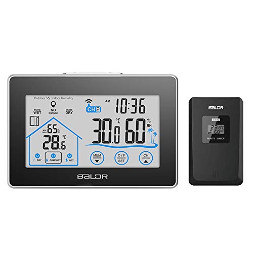 Preisvergleich Produktbild Mouchao BALDR Digitale Wetterstation Drahtlose Touchscreen-Feuchtetemperaturanzeige