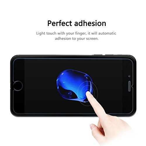 EasyAcc iPhone 7 Plus Panzerglasfolie for Klar Anti-Kratz Screen Protector Displayschutz Displayfolie – 9H Hardness aus gehärtetem Glas(bewusst kleiner als das Display, da dieses gewölbt ist) - 9