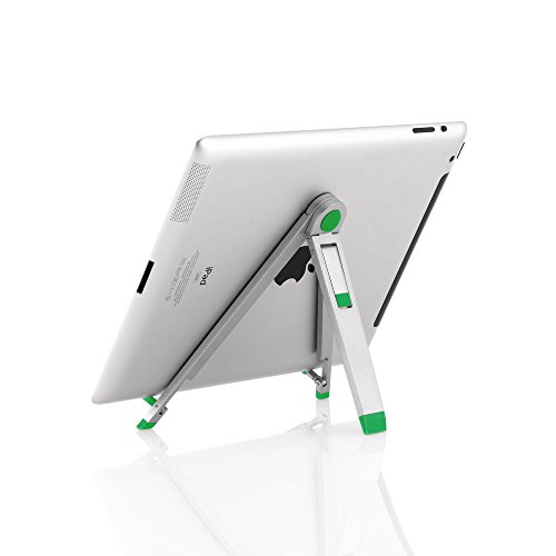 deleyCON HQ Universal Tablet Halterung/Ständer – Staffelei für iPad / Galaxy Tab usw – mit & ohne Case nutzbar Silber - 2