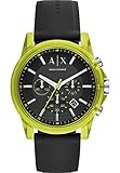 Armani Exchange Herren-Armbanduhr Analog Quarz One Size, schwarz, schwarz