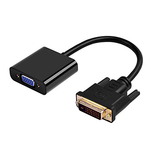 V.TOP DVI auf VGA Aktives Video Adapter / Konverter Kabel (DVI zu VGA, 1080p, Schwarz)