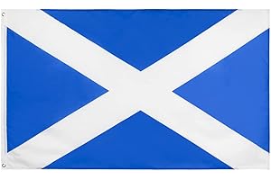 KUGGTY Scotland Flag 5ft x 3ft for Euro Party Decorations 2024, Double Side with Brass Eyelets for 2024 Football Euro Garden Street Party Decoration (Scotland Flag)